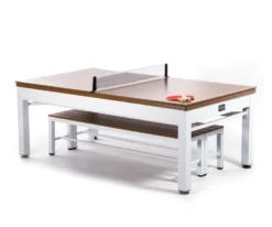 Newport 3-in-1 Outdoor Pool/Dining/Ping Pong Table From Spencer Marston - FREE Installation -Billiards Sale outdoorpooltable whiteandtan 92 1