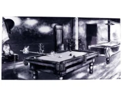 "Phantom Of The Game" Floating Wall Art (30" X 15.75") - Black And White -Billiards Sale rtnpwbw 01