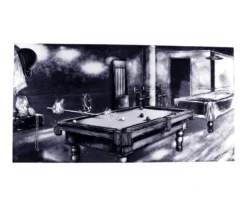 "Phantom Of The Game" Floating Wall Art (30" X 15.75") - Black And White -Billiards Sale rtnpwbw cat