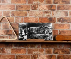 "Shoot Out" Shelf Art With Display - Black And White -Billiards Sale rtnsotbw 02