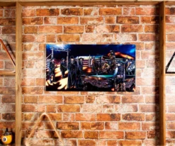 "Shoot Out" Floating Wall Art (30" X 15.75") - Rich Color -Billiards Sale rtnsowc 03
